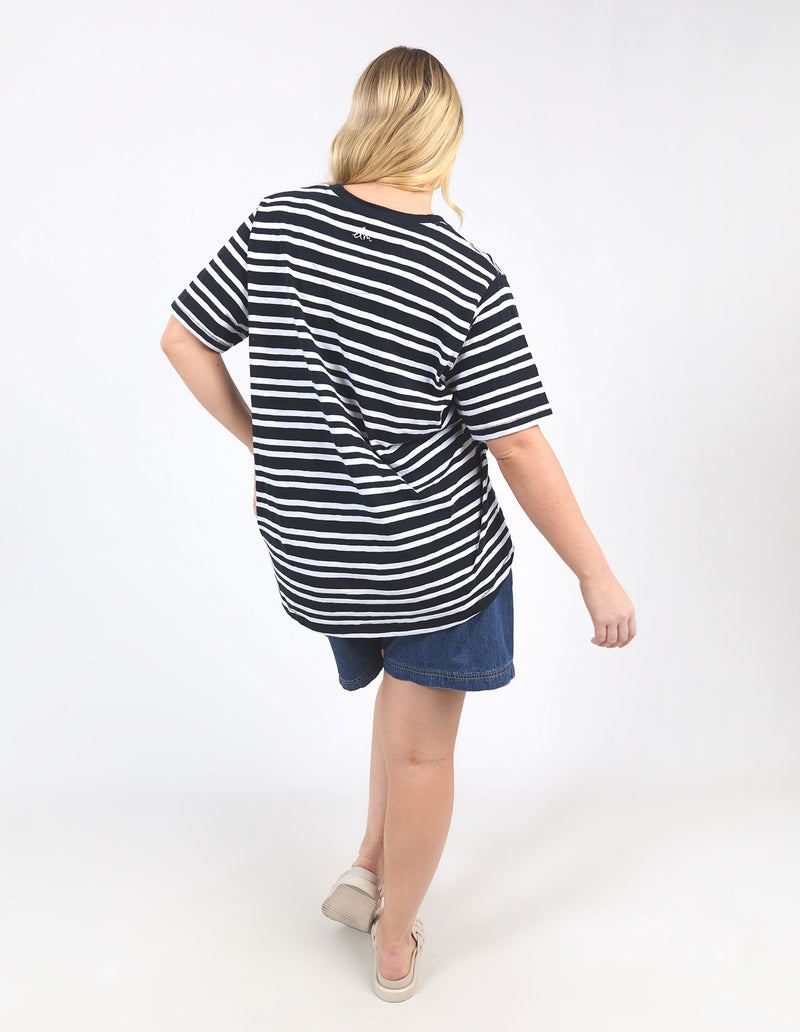 Aligner Tee - Navy and White Stripe