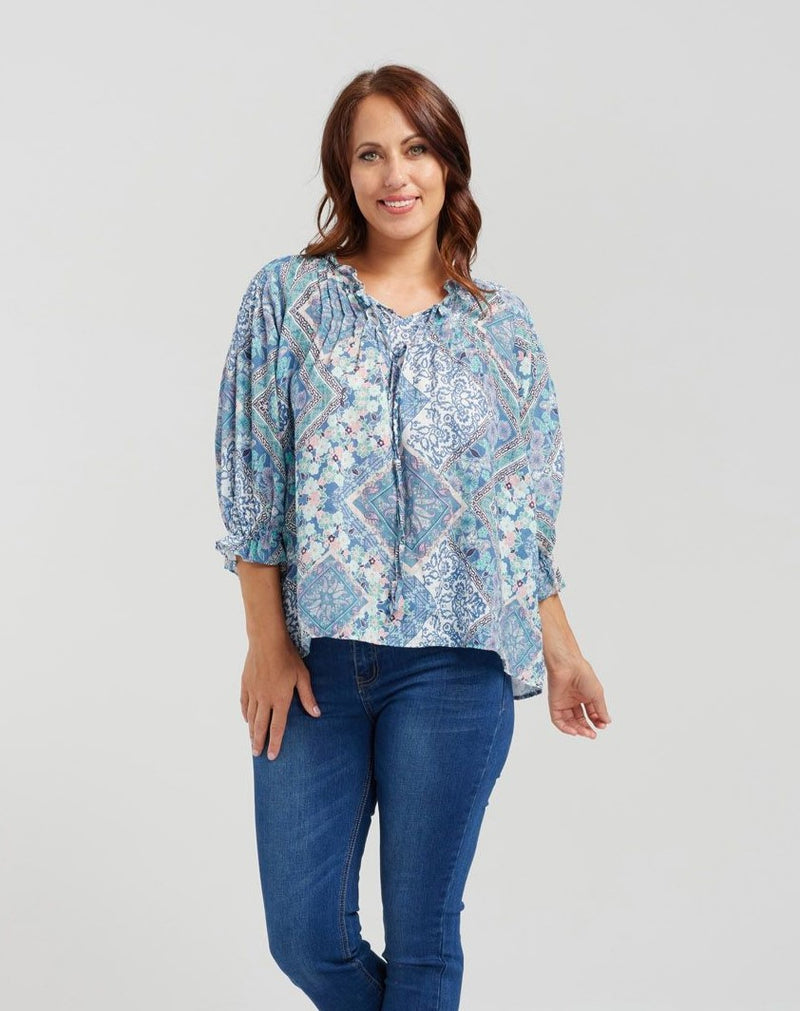 Claire Top - Mint Patio