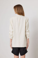 Bodhi Linen Blend Blazer - Oat Stripes