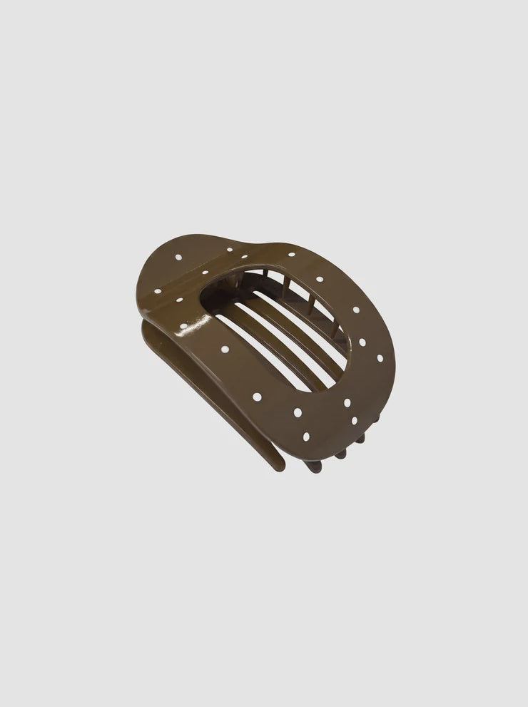 Hair Claw Oblong - Espresso Dot