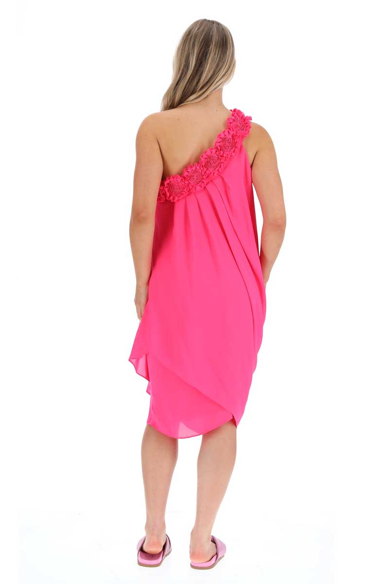 Oceans Apart Dress - Fluro Pink