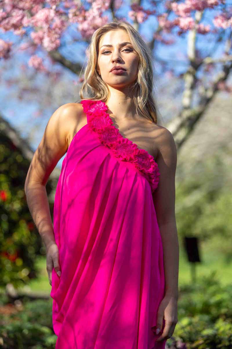 Oceans Apart Dress - Fluro Pink