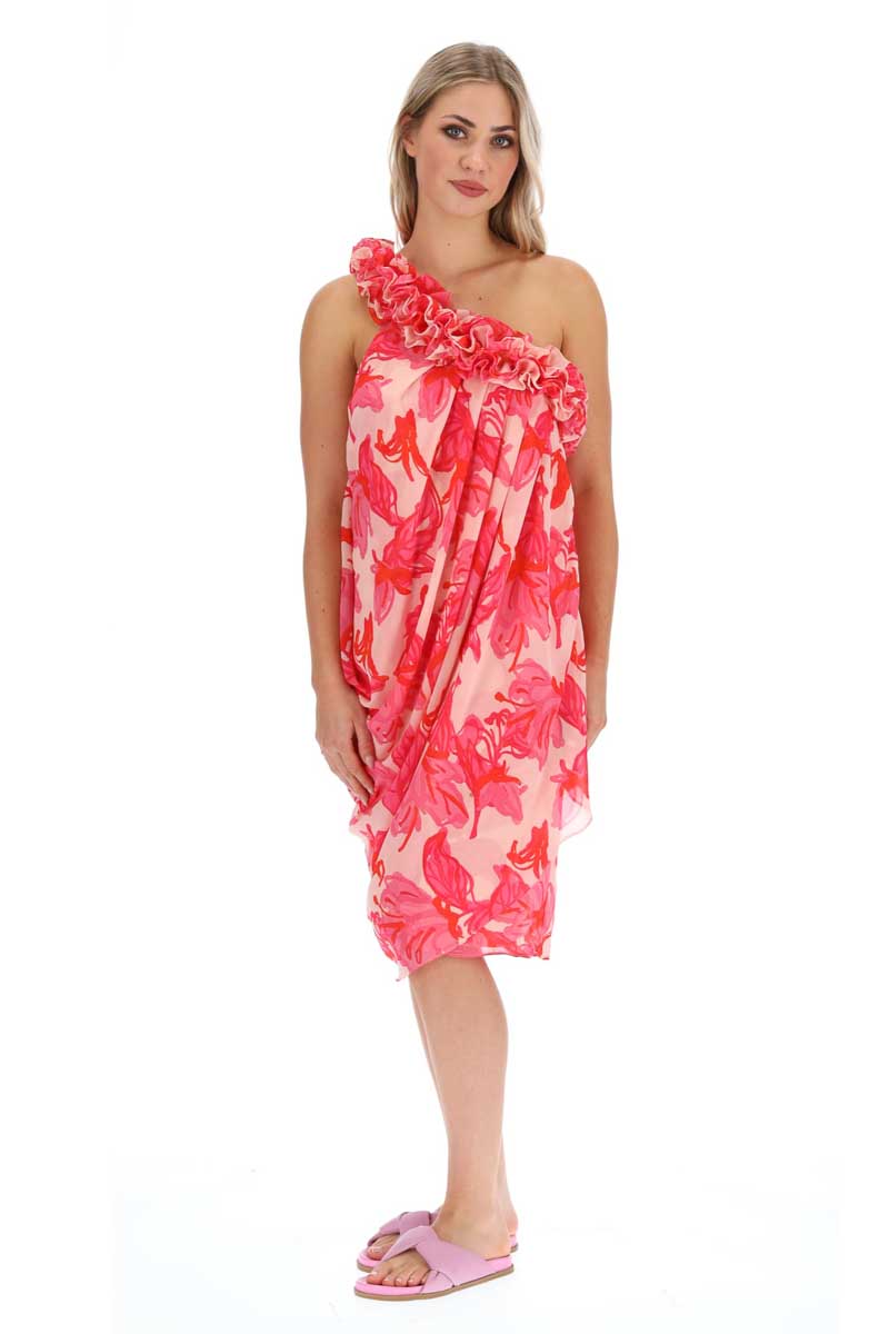 Oceans Apart Dress - Pink Orange