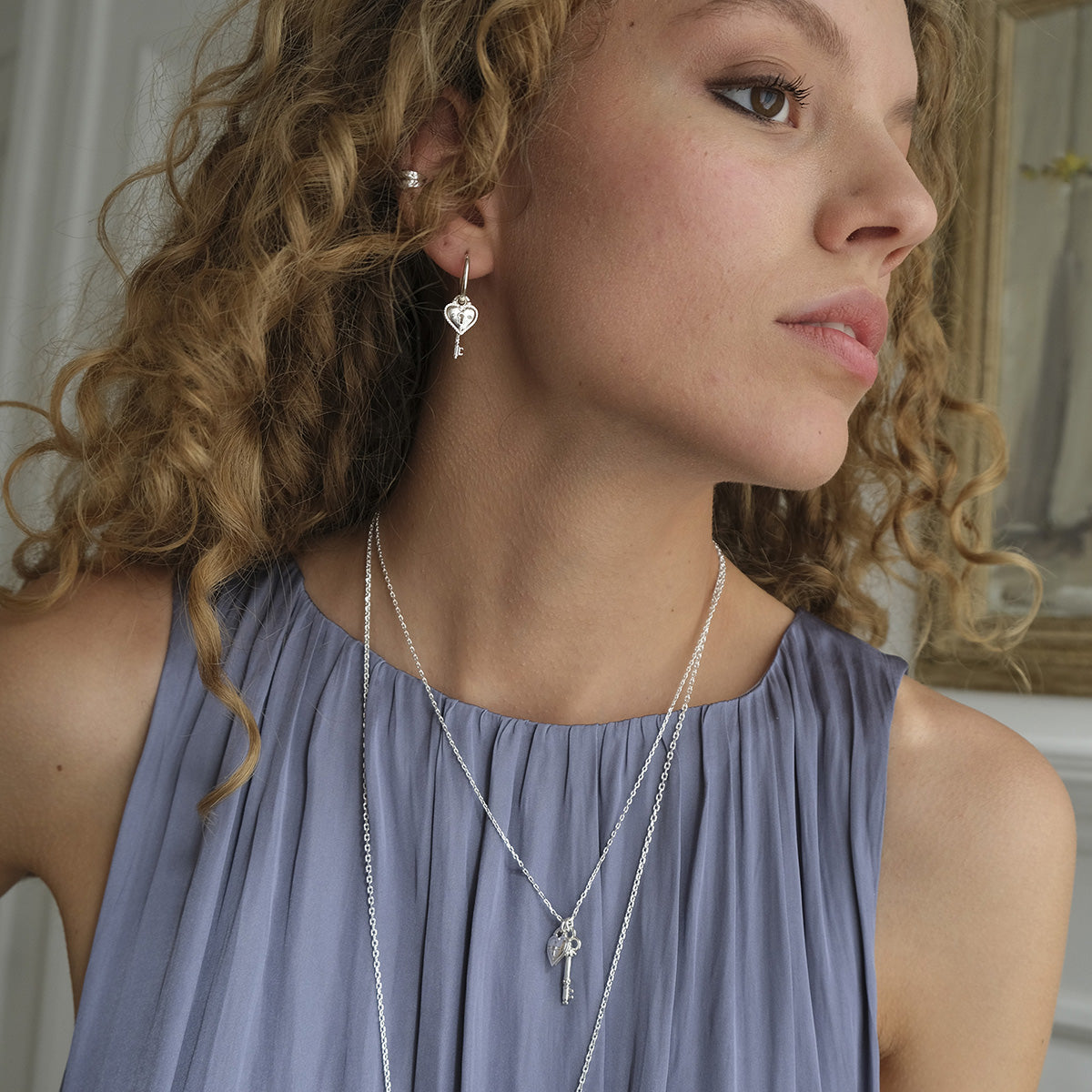 1018-1525 Open My Heart Earring - Silver