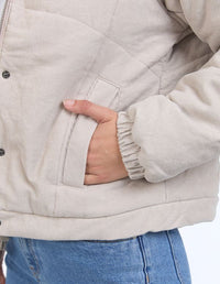 Rosalee Cord Jacket - Mushroom