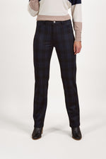 Slim Leg Full Length Printed Ponti Pant with Fly - Neptune