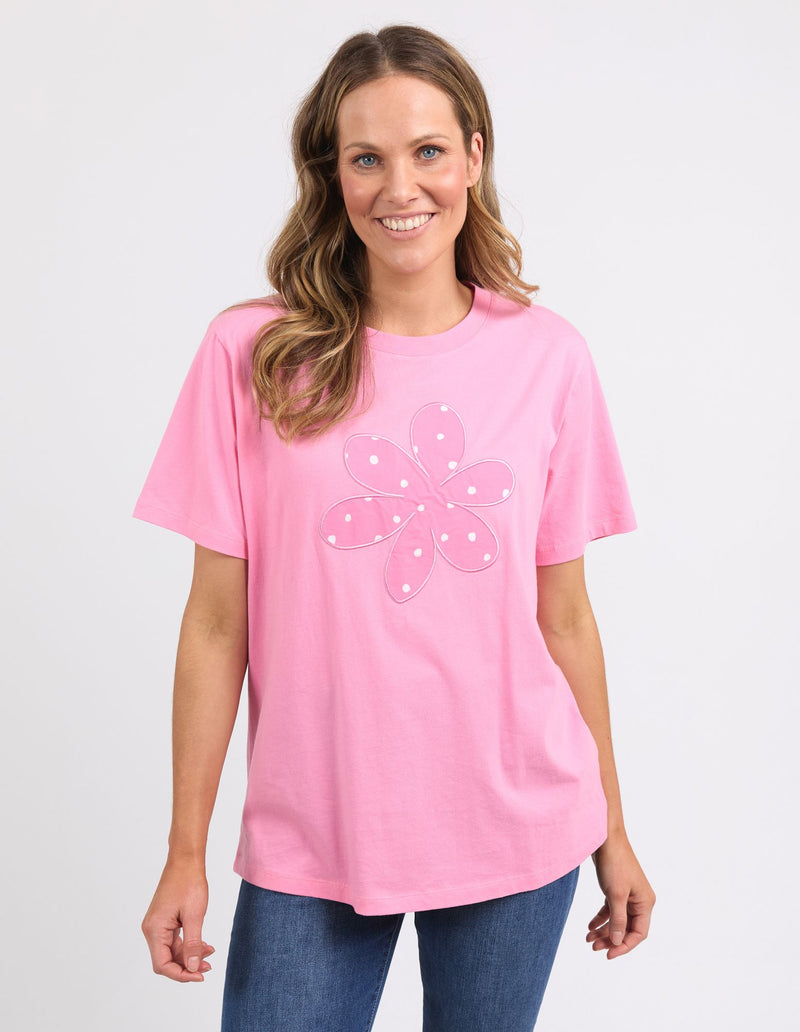 Daisy Spot Tee - Strawberry Pink