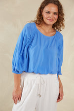 Palermo Drawstring Top - Coast