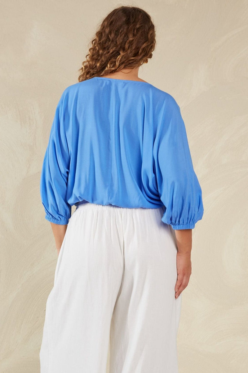 Palermo Drawstring Top - Coast