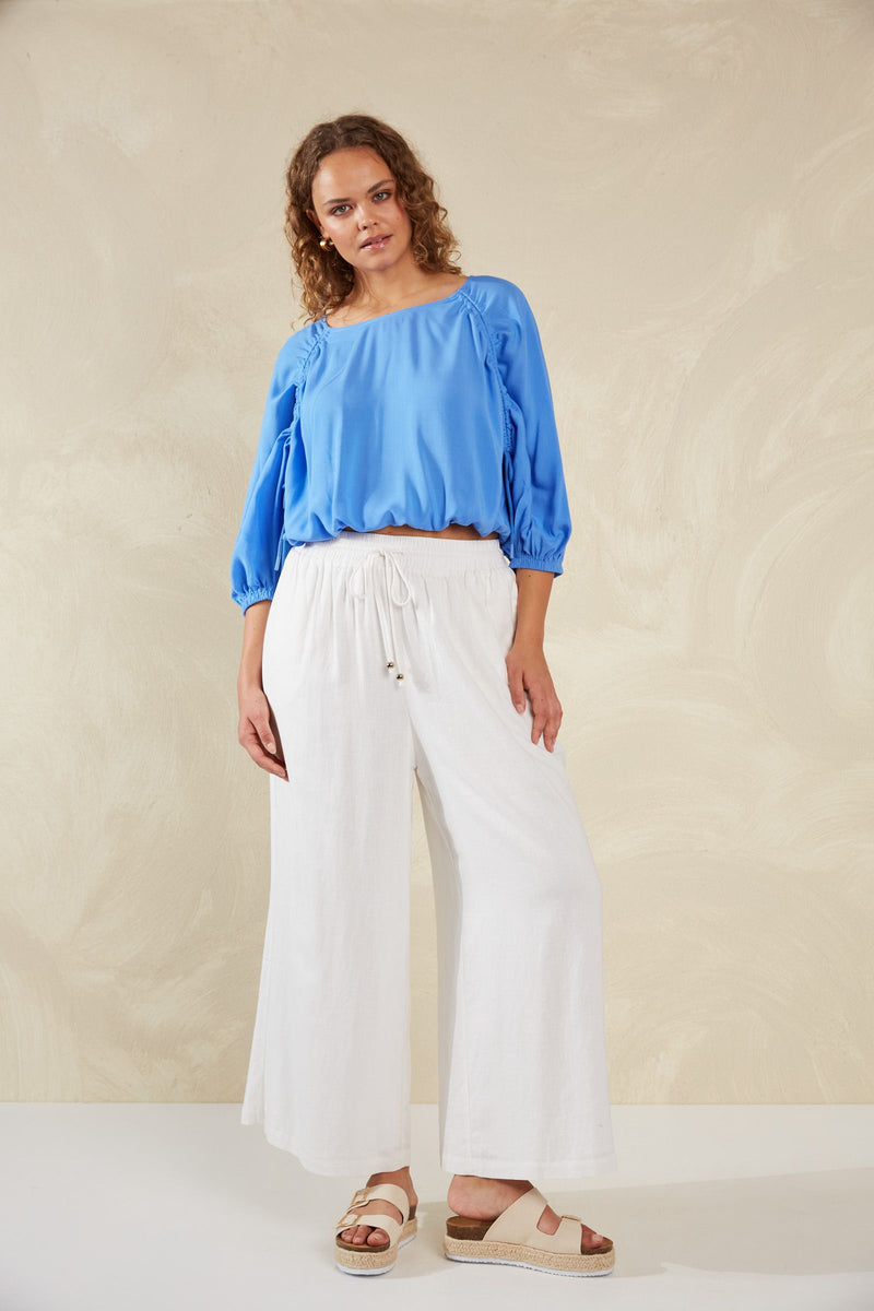 Palermo Drawstring Top - Coast