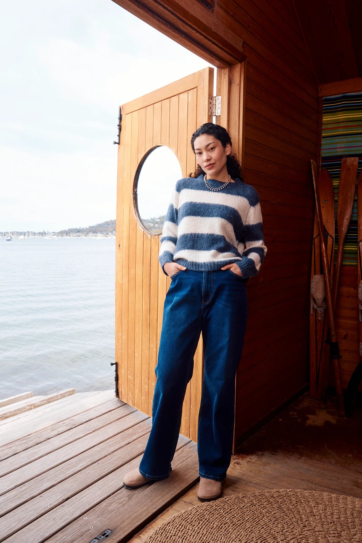 Pallas Stripe Jumper - Navy
