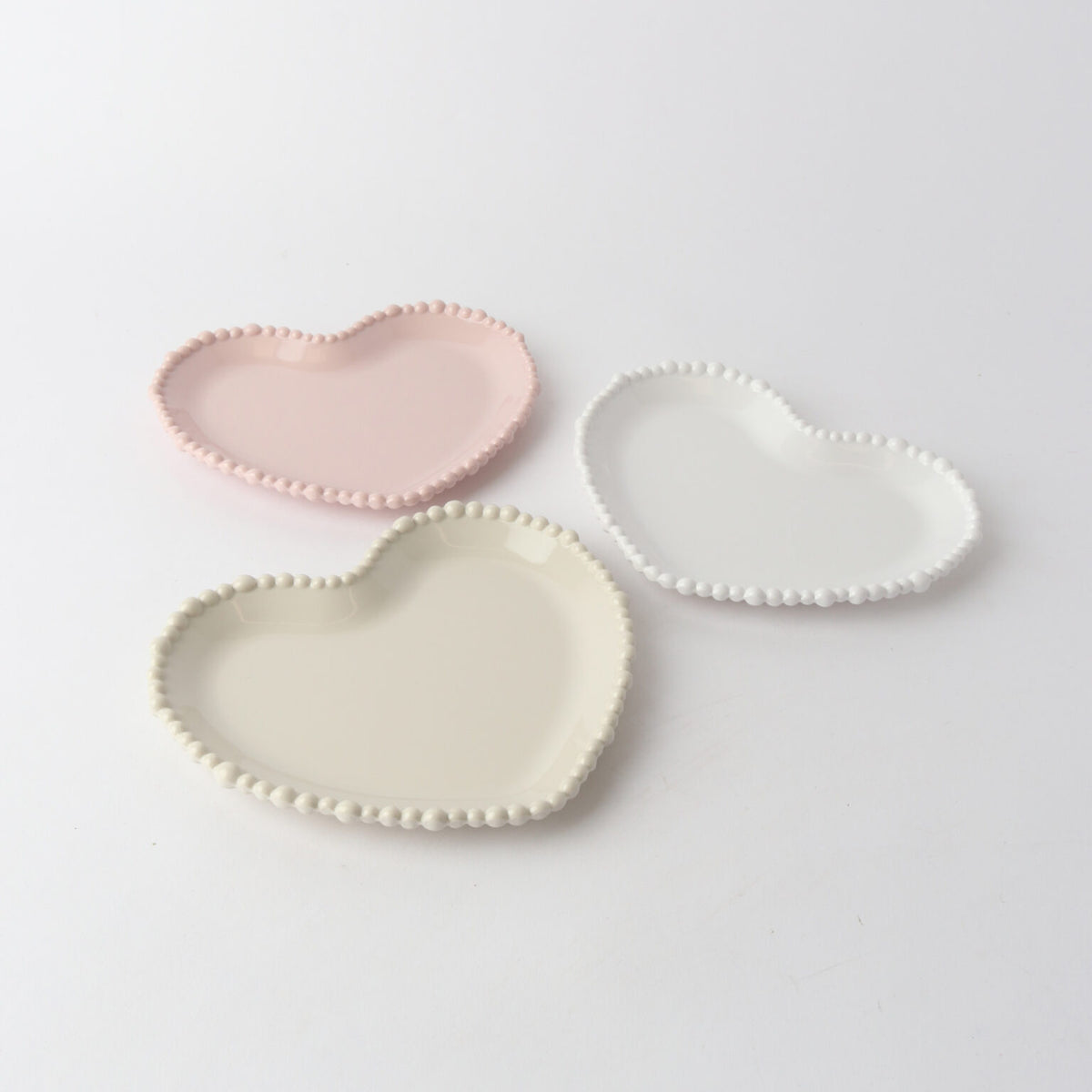 Melamine Pearl Heart Plate - Pink