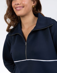 Bonnie Half Zip Sweat - Dark Sapphire