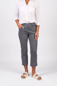 Slim Leg 7/8 Pull On Pant with Full Elastic Waistband - Sim