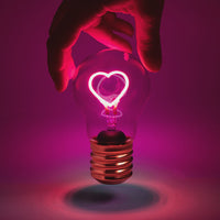 Pink Heart Lightbulb Lamp