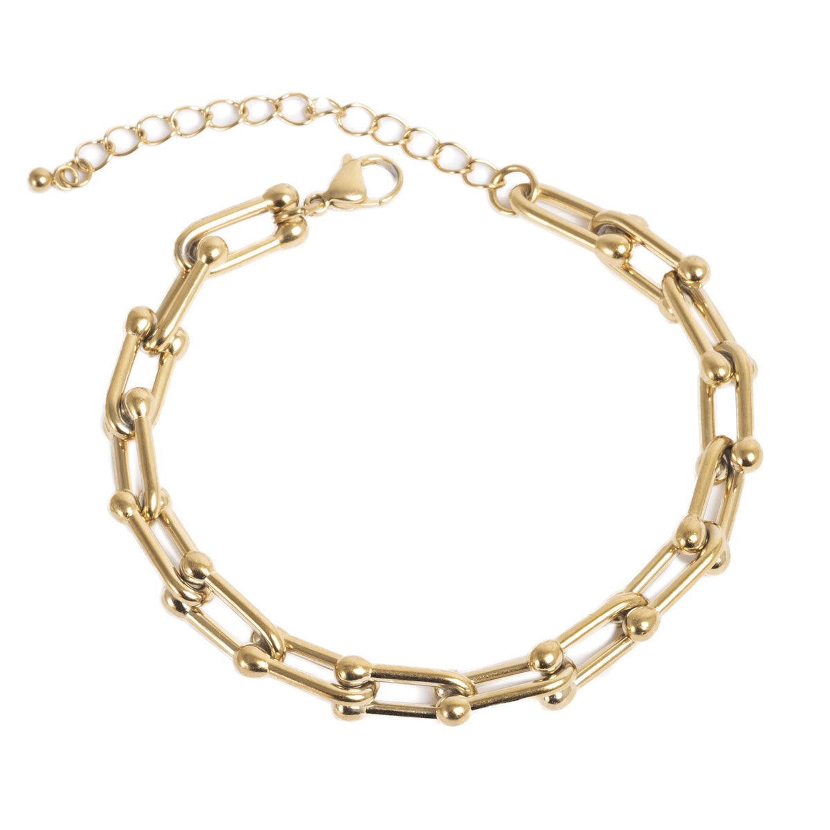 3017-0003 Pure Steel Bracelet - Gold Link