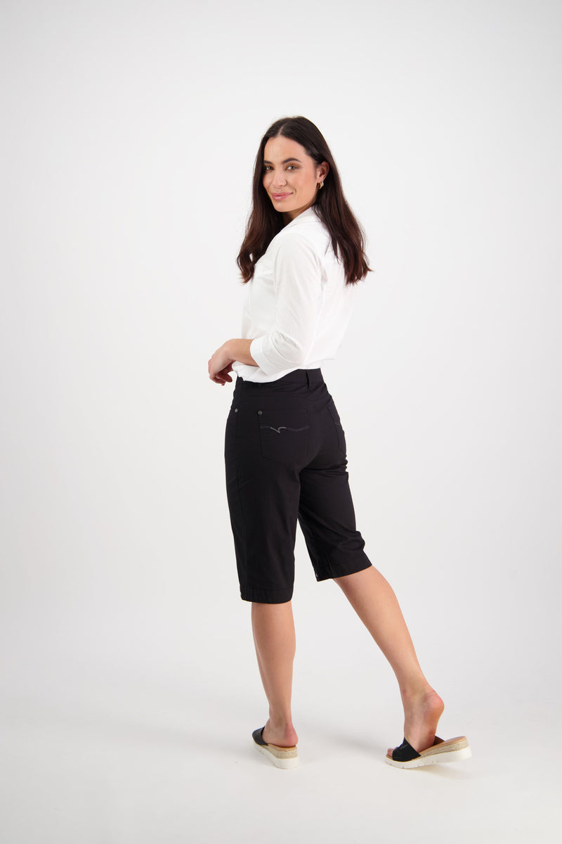 Poplin Straight Leg Short - Black