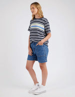 Aligner Tee - Navy and White Stripe