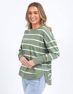 Farrah Stripe Long Sleeve - Sage & White Stripe