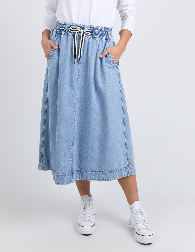 Greta Denim Skirt - Light Blue Wash