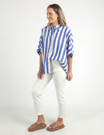 Palermo Stripe Shirt - Royal Blue/Marshmallow Stripe