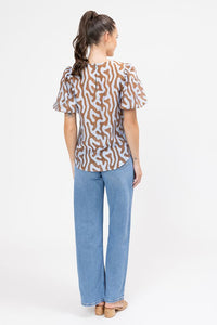 Relaxed Carefree Top - Chai Wave