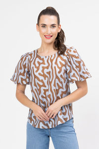 Relaxed Carefree Top - Chai Wave