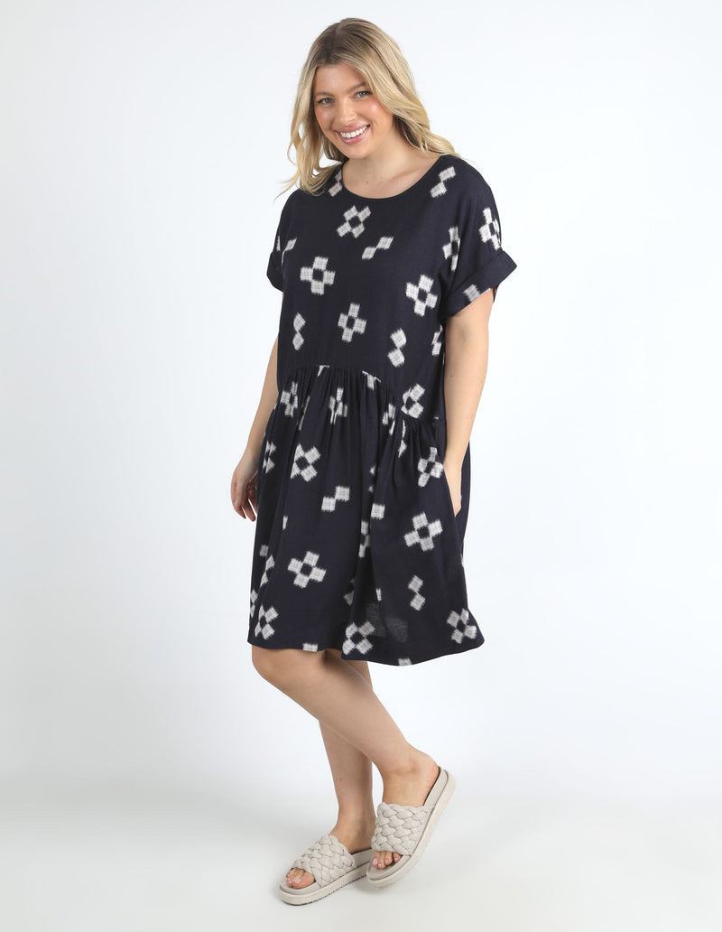 Positano Dress - Navy Print