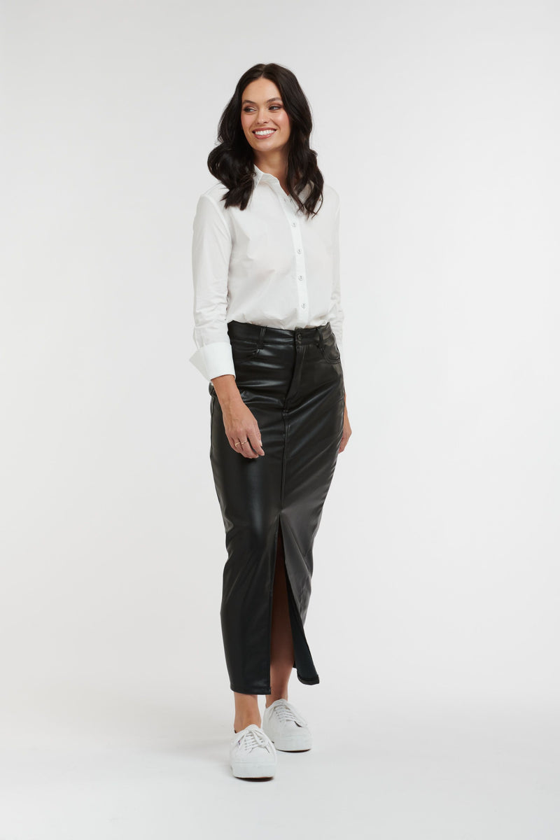 Diva Leather Skirt - Black