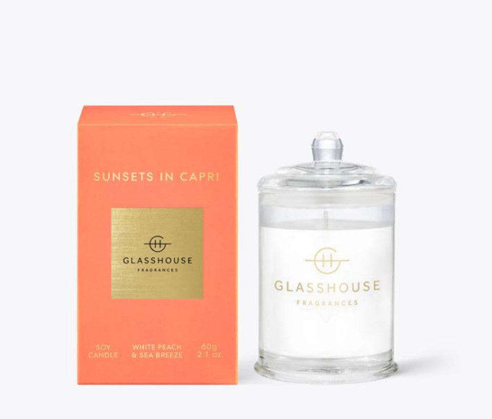 60g Candle - Sunsets in Capri - WHITE PEACH & SEA BREEZE