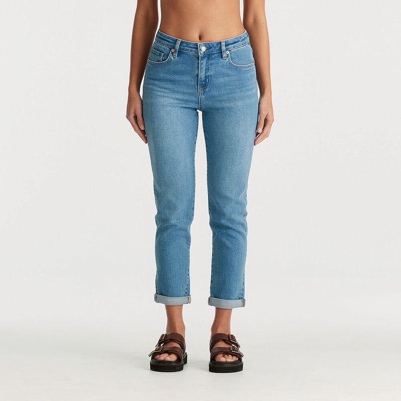 Mid Boyfriend Jean - Blue Courtesy