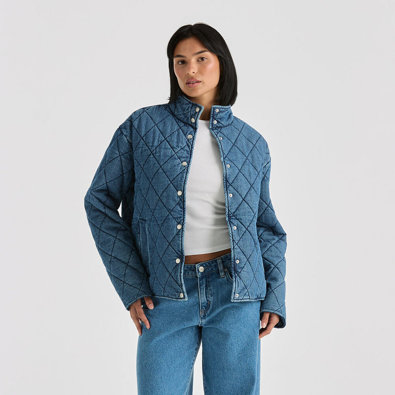 Denim Quilted Bomber - Blue Haze