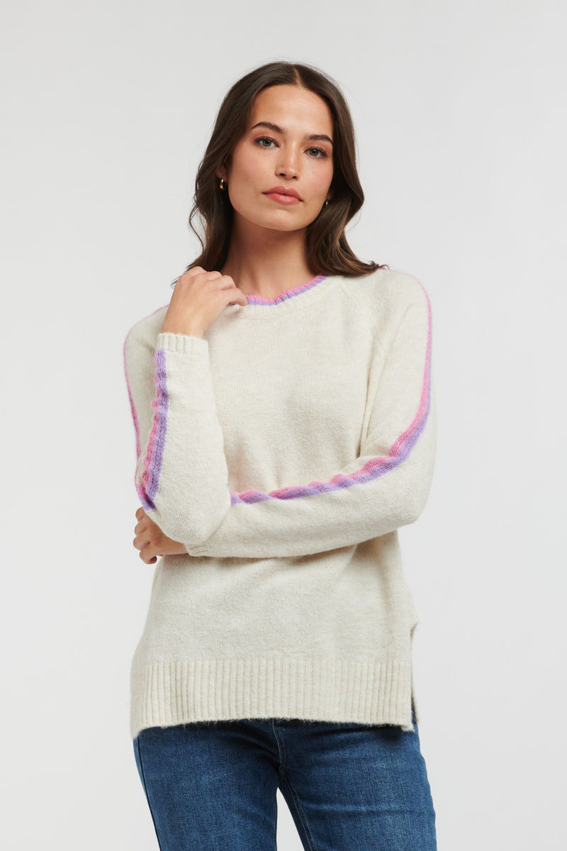 Racer Round Knit Knit - Natural