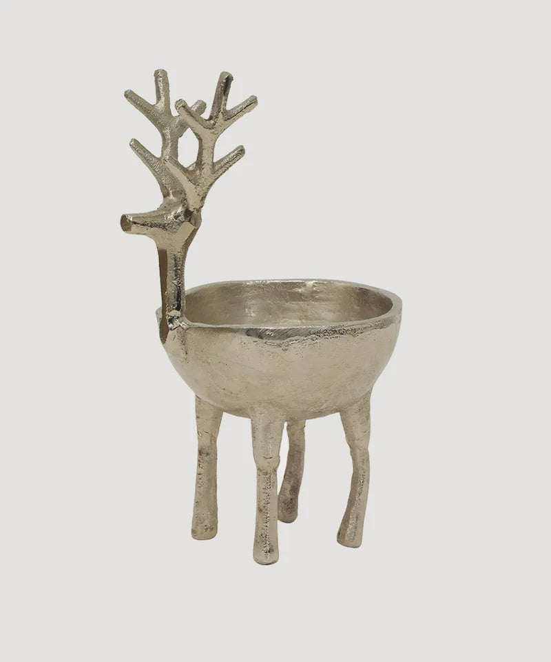 Reindeer Sweets Bowl Large - Silver