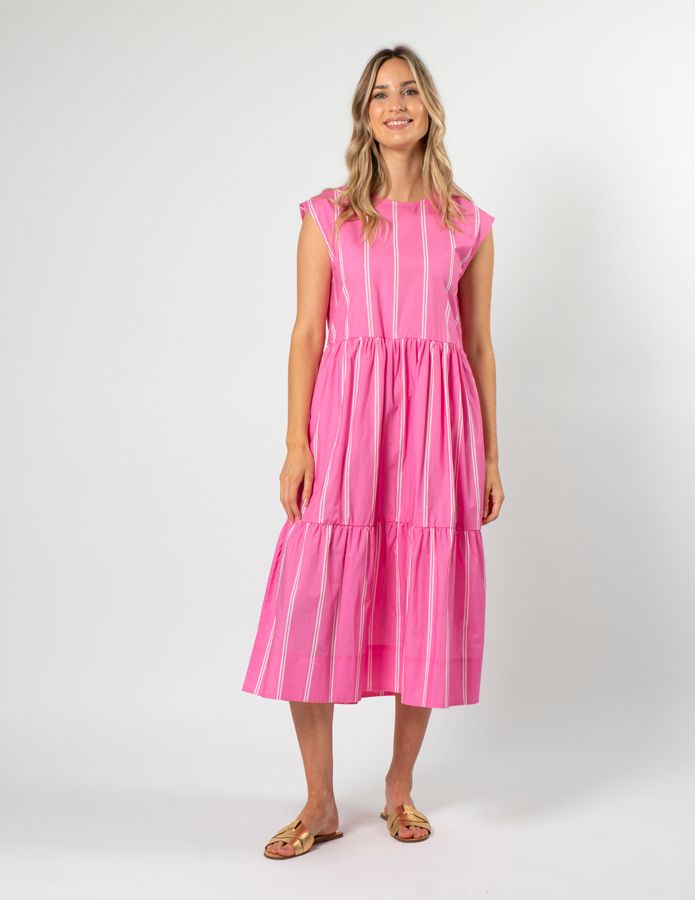 Rania Dress - Bubblegum Stripe