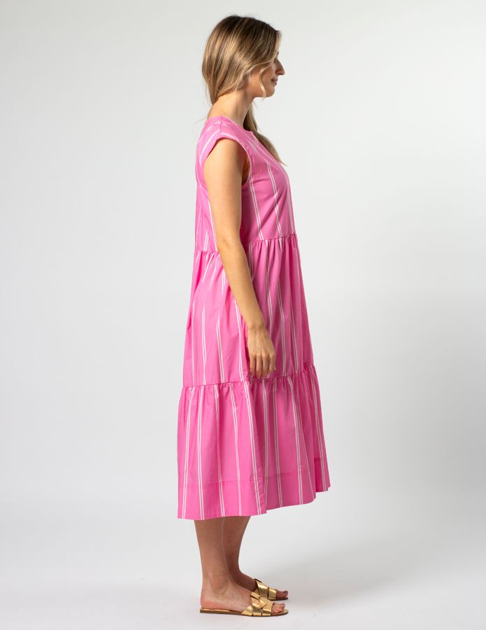 Rania Dress - Bubblegum Stripe