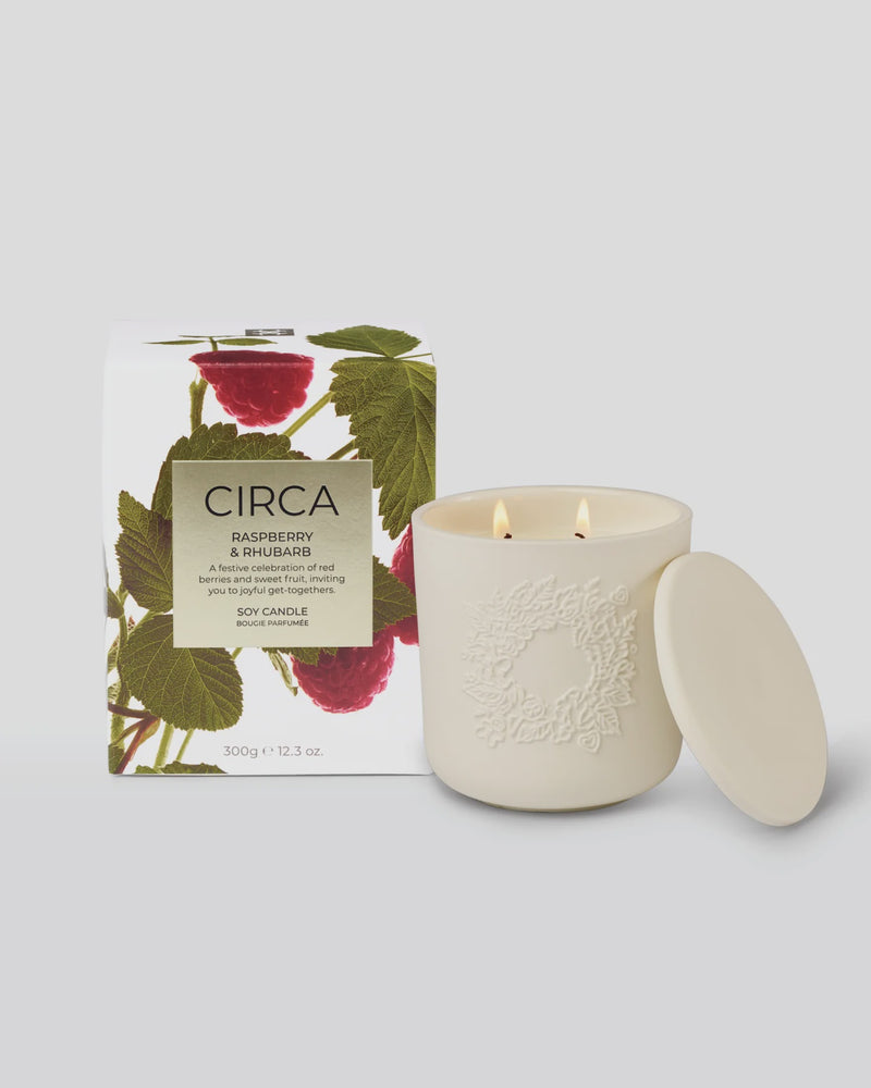 300g Christmas Soy Candle  - Raspberry & Rhubarb