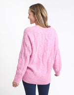 Tallulah Cable Knit - Pink Geranium