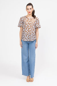 Relaxed Carefree Top - Chai Wave
