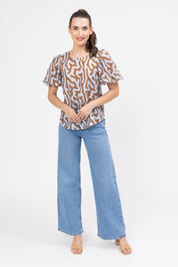 Relaxed Carefree Top - Chai Wave