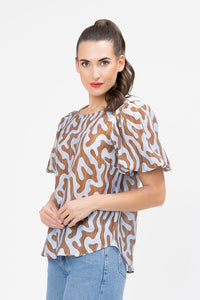 Relaxed Carefree Top - Chai Wave