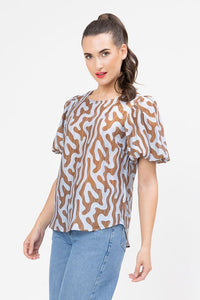 Relaxed Carefree Top - Chai Wave