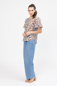Relaxed Carefree Top - Chai Wave