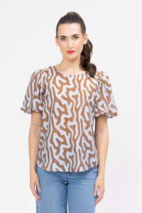 Relaxed Carefree Top - Chai Wave