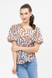 Relaxed Carefree Top - Chai Wave