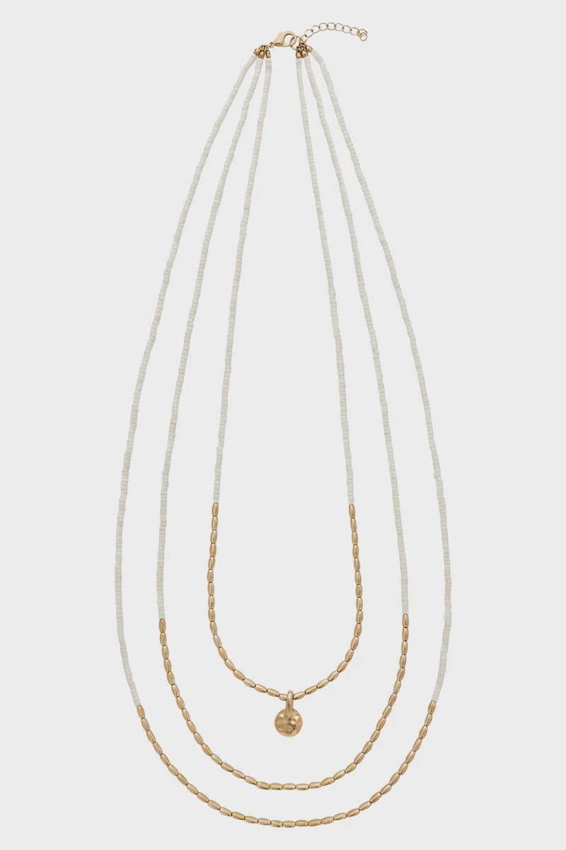 Retreat Necklace - Matt Gold/Ivory