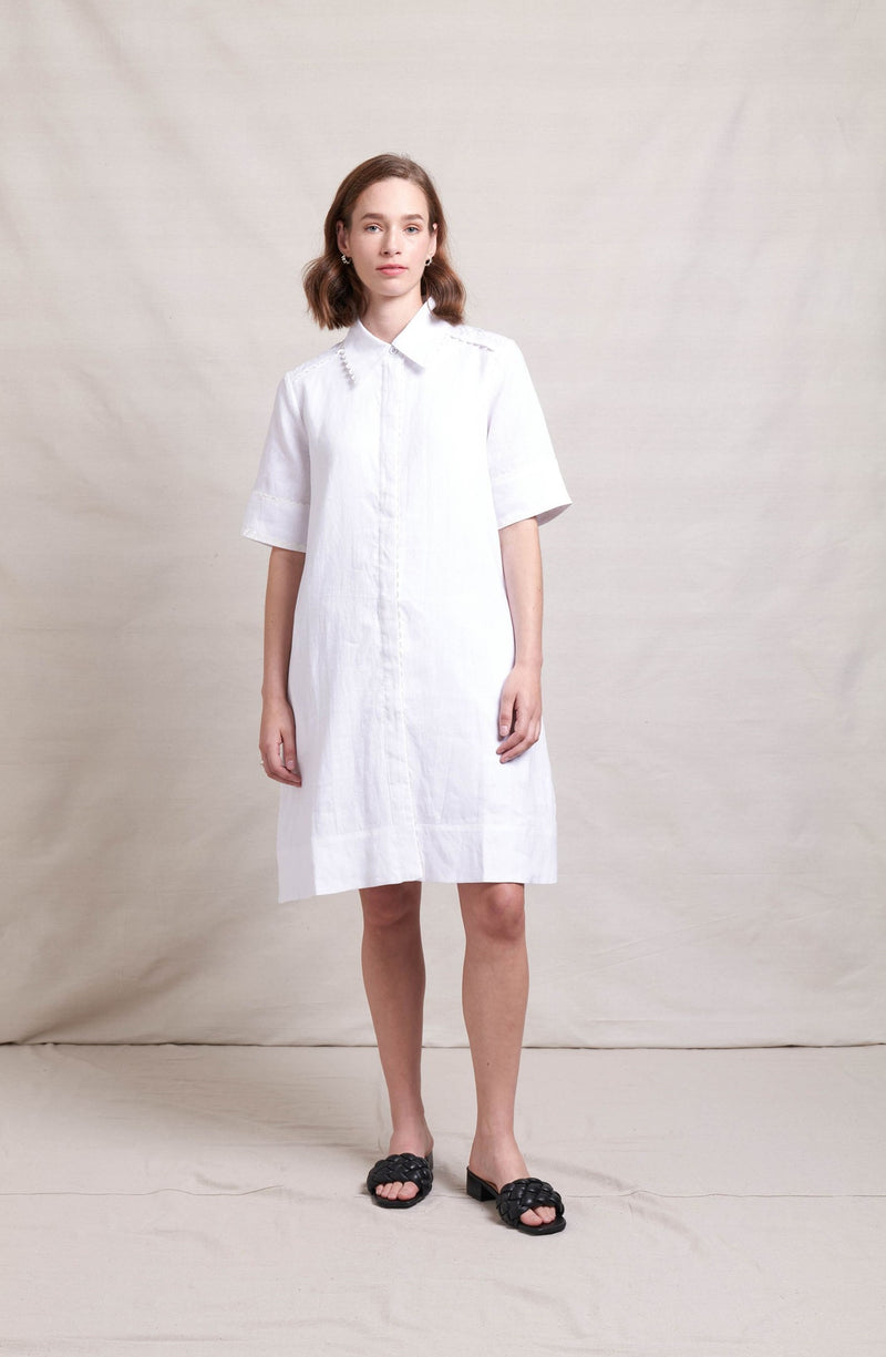 Ric Rac Dress - White