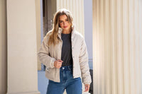 Rosalee Cord Jacket - Mushroom