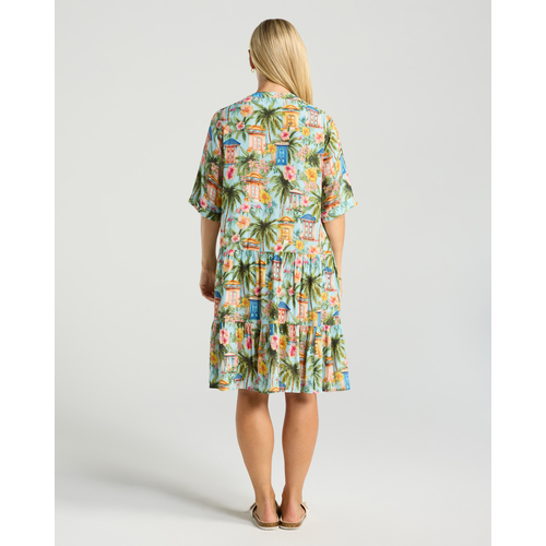 Rosanna Short Tiered Dress - Casa Del Sol Print