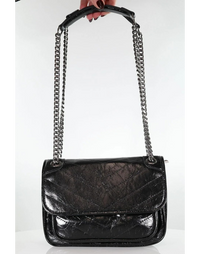 The Roxy Medium - Black Crinkle Patent